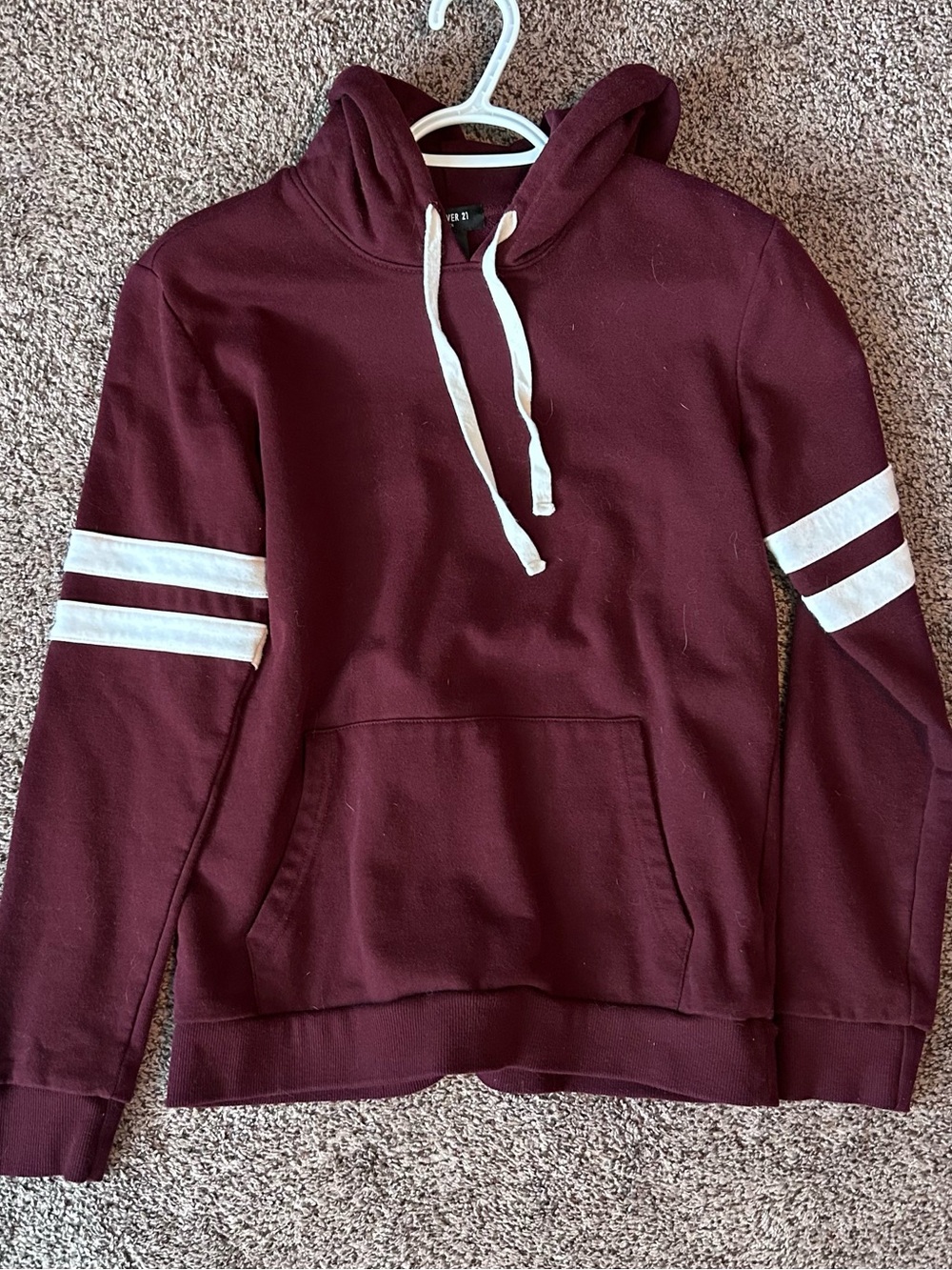 Forever 21 Burgundy Pullover Hoodie